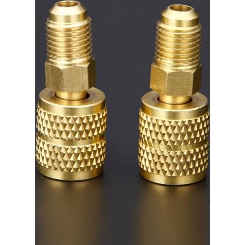 Air Conditioners Connector 1/4" Male x 5/16" Female Low Loss R-410a Straight Adapter For Mini Split System