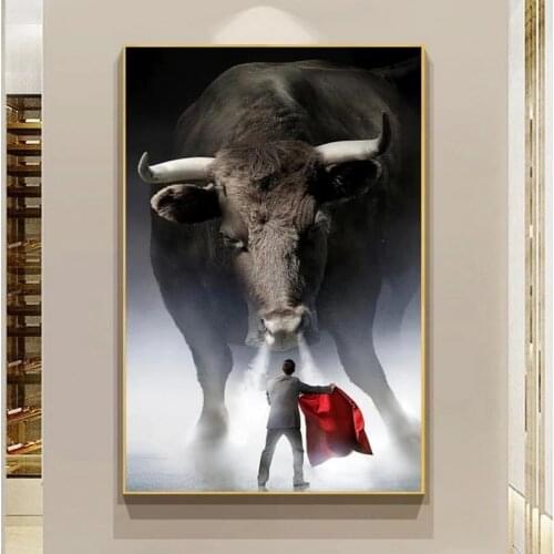 Modern Matador Bull Fight Art Canvas Painting Posters HD Prints Animal Wall Art Pictures For Living Room Home Decor