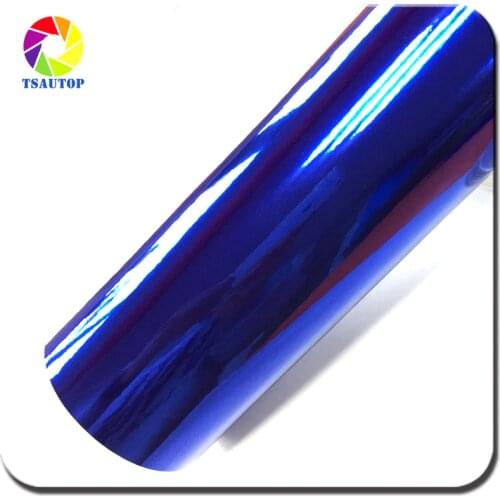 TSAUTOP Rohs certification 1.52x18M air bubbles free high stretch mirror chrome car wrap vinyl