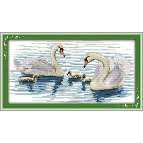 Everlasting Love White Swan Chinese Cross Stitch Kits Ecological Cotton Stamped 11CT 14CT DIY Gift New Year Decorations For Home