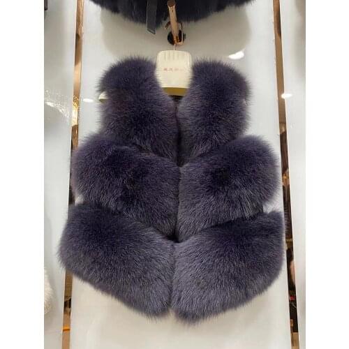 Free Shipping Hot Sale Womens Real Fox Fur Vest Luxury Gilets Fashion Lady Natural Fur Waistcoat