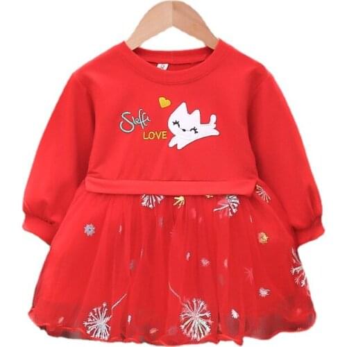 Winter Girls Dresses Long Sleeve Kids Dress for Girls Rabbit Design Children Costume Patchwork Girls Princess Dress