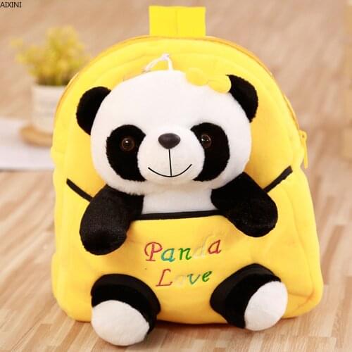 1Pcs Baby Kawaii Panda Backpack Bags Small Plush Toys for Children Student Girl Boy Kid Stuffed Plush Doll Birthday Party Gift