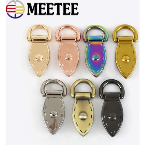 10/20pcs 10x34mm Leaf D Buckle Metal Handbag Strap Clasp Keyring Dog Chain Hooks DIY Leather Craft Sewing Accessories F1-20