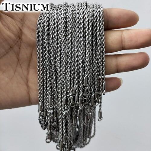 2mm Twist Chain Wholesale 316L Stainless Steel Jewelry Accessory Mens Necklace Women Choker Fashion New Year Gift Friends