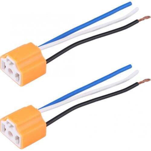 2Pcs Female Ceramic Headlight Connector Plug Adapter Socket for H4/9003/HB2 accesorios automovil