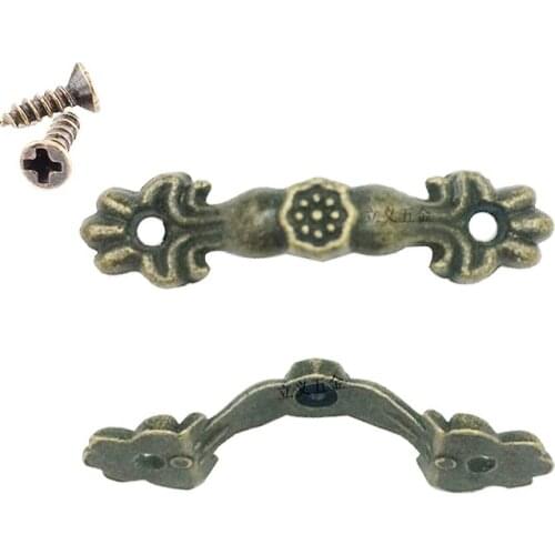 20pcs Retro Bronze Color Handle Drawer Knobs For Drawer Cabinet Dresser Wooden Jewelry Box Mini Furniture Hardware