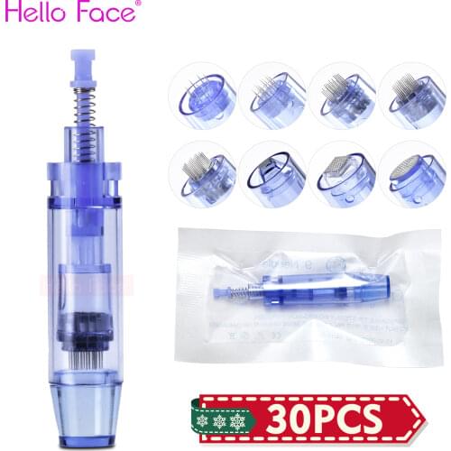 30 pcs Electric Derma Pen Microneedle For Auto Dr Pen Tattoo Needle Tip Disposable Needles Bayonet 9 12 36 pin Nano Cartridge