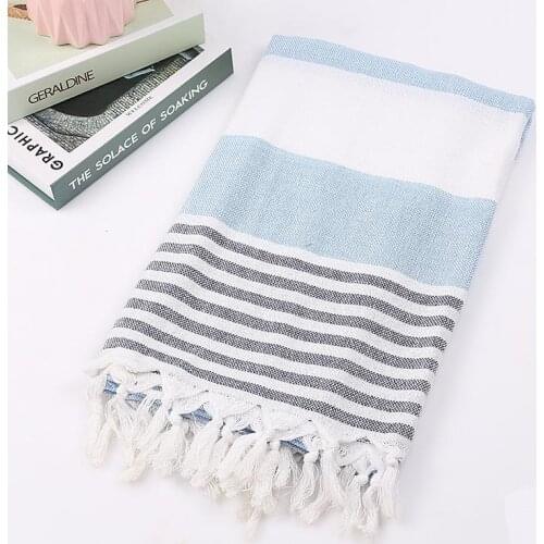 51 Turkish Beach Towels Cotton Stripes Yarn-Dyed Stripes Thin Bath Towel Sunscreen Muslin Towels for Adults Peshtemal