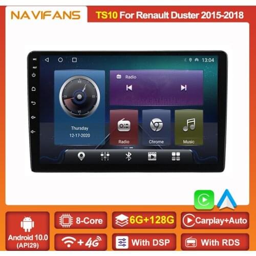 2 Din 128G Android 10.0 DSP CarPlay Car Radio Multimedia Video Player Auto Stereo GPS For Renault Duster 2015 - 2018 2din No Dvd