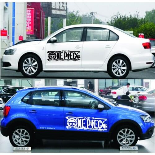 Car Stickers ONE PIECE Luffy Pirate Cartoon Creative Decals Auto Tuning Styling Waterproof 50cm 100cm D22