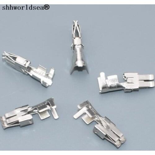 Shhworldsea 6.3mm series automotive car splices wire terminal 926965-1 Non-insulated female Crimp terminals DJ6218B-E6.3B
