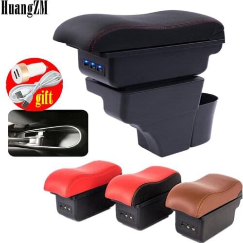 For Nissan Note accessories armrest leather arm rest usb storage box decoration center console interior parts automobile
