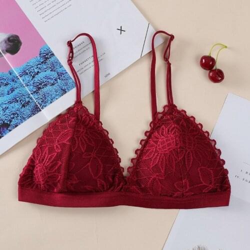 Deep-V Breathable Gathering Elasticity Soft Womens Underwear 2020 New Fine Shoulder Strap Lace Bra