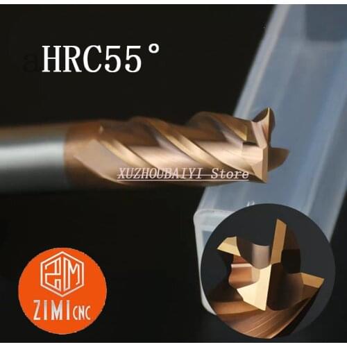 HRC55° tungsten steel milling cutter tungsten carbide CNC milling tool 2/3/4 blade end milling cutter flat end milling cutter