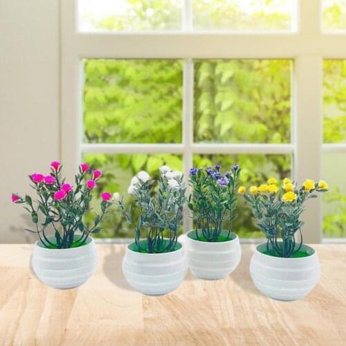 1 Pcs Artificial Bonsai Fake Flowers Fade-Less Green Ornamental Fake Plant Decor House Ornamental Plastic Table Top Ornament