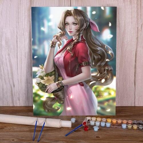 Cartoon Girl Woman Painting By Numbers Complete Kit Acrylic Paints 50*70 Paiting By Numbers New Design Crafts Adults Drawing