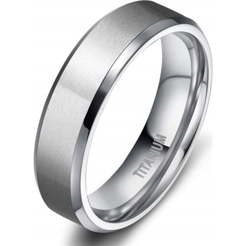 6MM Women Men Classic Brushed Pure Titanium Wedding Band Ring For School Graduation Cocktail Size 4-12 anel de formatura