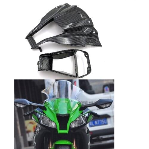 Carbon Fiber Look Front Upper Fairing Cowl Nose kit For Kawasaki Ninja ZX-10R ZX10R 2011 2012 2013 ZX 10R 11 12 13