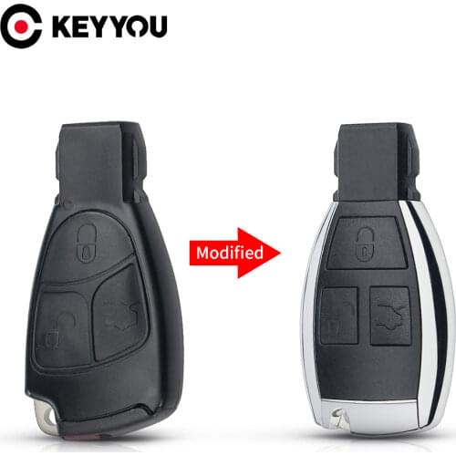 KEYYOU Car Key Shell For Mercedes Benz B C E ML S CLK CL Modified Replacement Smart Car Key Shell 3 Buttons