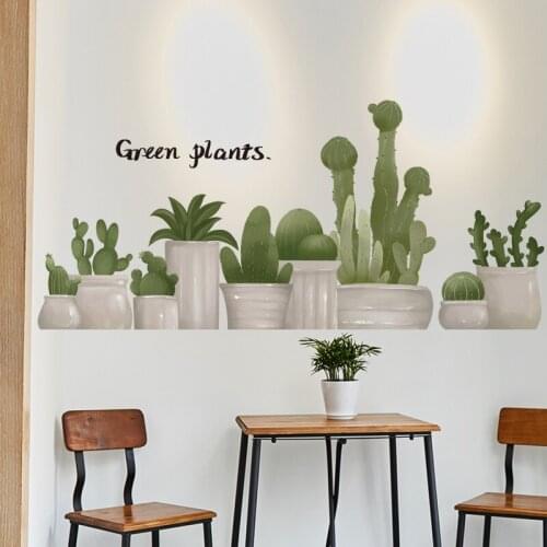 Dining Room Kitchen Creative Wall Stickers 3D Stereo Decals Living Room Decoration Waterproof Bedroom Green Plants Skirting Line
