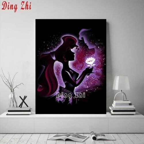 Full Square/Round Drill Mosaic "I Won't Say I'm In Love" 5D Diamond Painting Cartoon Fantasy Girl Flower Embroidery Handmade Kit