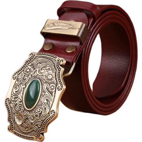 2020 new designer belt men high quality belts for men leaf flower 3.8 cm wide strap girdle full grain 100% genuine leather cow