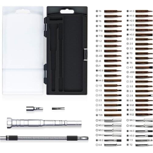 61 In 1 Precision Screwdriver Set DIY Repair Hand Tool Kit for Mobile Phone Computer Game Pad Eyeglass with 360 Degree Soft Bar