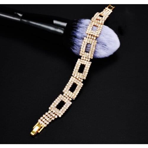 DIWENFU Solid 18K Gold Color Jewelry Chain & Link Bracelets for Women Pulceras Y Brazaletes Mujer Pulseira Feminina Bracelet Men