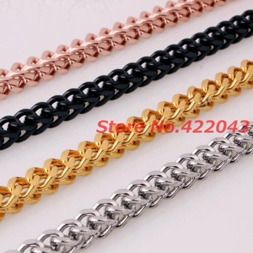 Figaro Chain Necklace 316L Stainless Steel 6MM 60CM Mens Silver/Gold/Black/Rose Gold color Jewelry Rock Style Top Quality