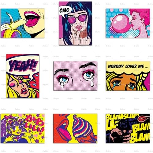 Awesome Pop Art Poster Prints Retro Warhol Lichtenstein Style Colourful Pop Art Home Decor Canvas Wall Art Prints Unique Gift