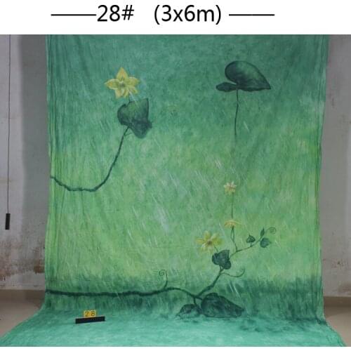 Professional Custom 3x6M Hand Painted muslin photo background,natural scenic flower photography backdrops wedding 28