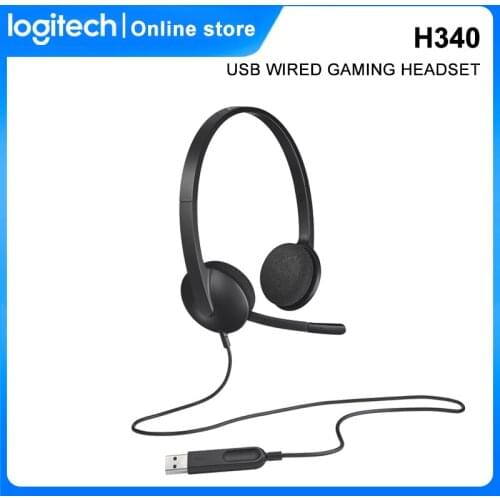 Logitech H340 USB Wired Gaming Headset Microphone Adjustable Headband for PC Laptop web conferencing Noise Reduction Mic