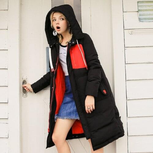 New Arrival Womens Down Jackets Hooded Winter Coat Female Warm White Duck Jacket Women Long Parka Abrigo Mujer WXF386