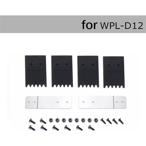 Mud Flaps Rubber Fender Mudguard w/Metal Bracket Set for WPL D12 RC Car Upgrade Accessories