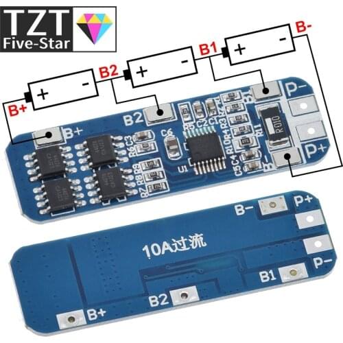 TZT 3S 12V 18650 10A BMS Charger Li-ion Lithium Battery Protection Board Circuit Board 10.8V 11.1V 12.6V Electric