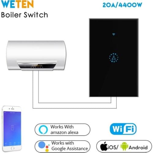 Wifi Boiler Smart Switch Water Heater Switches Voice Remote Control US standard Touch Panel Timer Outdoor work Alexa Google home