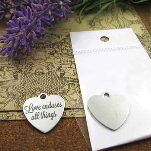 20pcs--"love enduses all things"stainless steel charms more style for choosing DIY Charms pendants for necklace