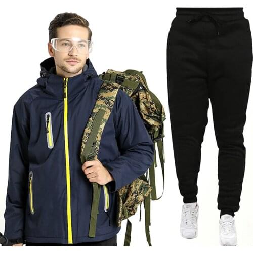 2021 New Outdoor Waterproof Windshield Mountaineering Suit Plus Velvet Ski Jacket Windbreaker Tracksuits