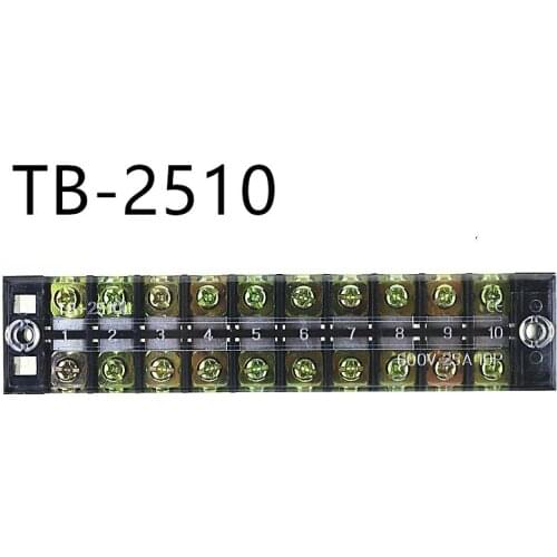 5Pcs Terminal blocks TB-2510 (25A 10P) Patch panel Wiring row junction box