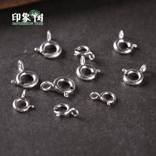 5Pcs/lot 5/6/7mm 925 Sterling Silver Spring Ring Clasp Open Ring Bracelets Necklace Connector For DIY Jewelry Components Making