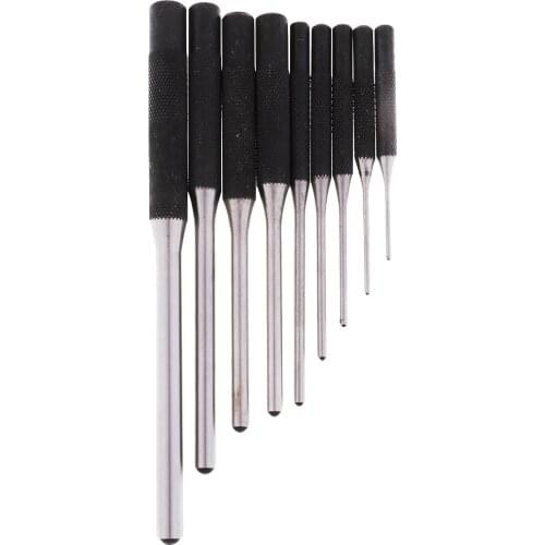 9Pcs/Bag Forged Steel Roll Pin Punch Set for Repairing Watch Bolt Tool Brand New Long Roll Mixed Size 1/16” to 5/16