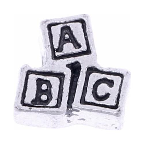 ABC Baby Block Newborn Boy Girl Floating Charm For Glass Living Memory Locket 20pcs/lot