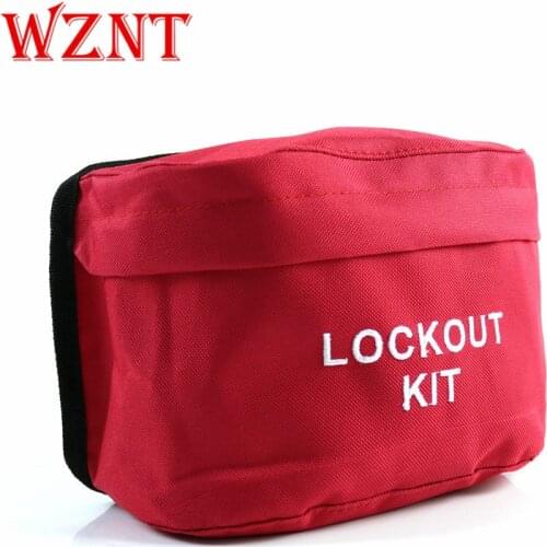 Free shipping NT-LB41 RED Waterproof Personal Safety Portable Lockout Bag Tool Bag Compact Safety Lockout Pouch