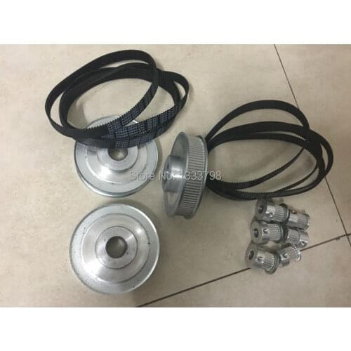 Free shipping strong 50Z(teeth) HTD5M aluminum alloy pulley + closed loop steel code inside timing belts