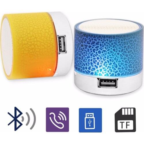 Mini LED Wireless Bluetooth Speaker Crack Shell TF USB Subwoofer Bluetooth Speaker MP3 Stereo Audio Music Player A9