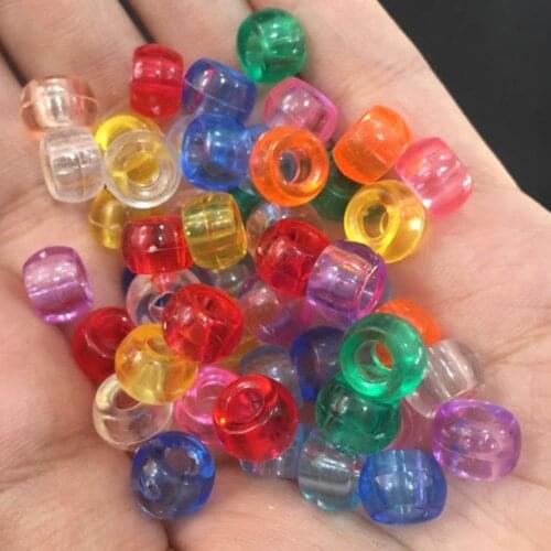 CHONGAI 500Pcs 6 * 9mm Barrel Bead Acrylic Color Random Mix of Jewelry Making Kids DIY