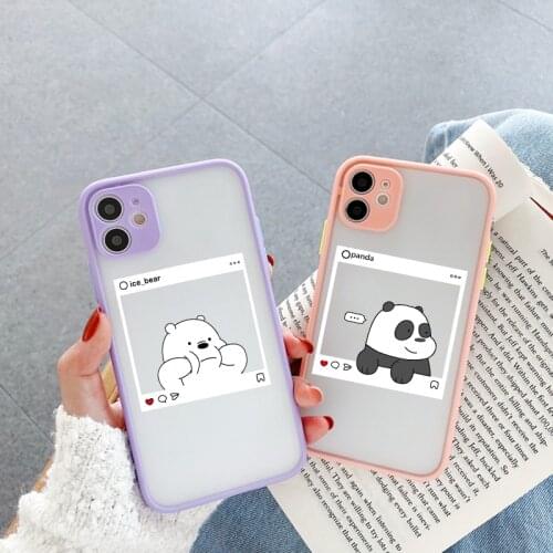 ZUIDID Cute Cartoon Bear Panda Phone Case For iPhone 12 Pro MAX 11 X XS XR SE 20 7 8 6 Plus Animal Clear Hard Matte Cover Fundas