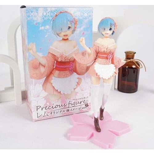 Cute Re:Zero Starting Life In Another World Rem Sakura Image Ver. Precious PVC Figure Collectible Model Toy