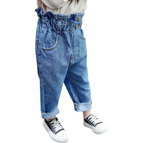 Baby Girl Jeans Solid Color Girls Jeans Casual Style Jeans Kids Toddler High Waist Baby Girl Clothes